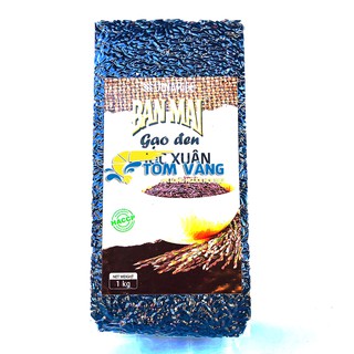 [Túi Nilong] Gạo Lứt Đen Phúc Xuân (Gói 1kg) - Tôm Vàng