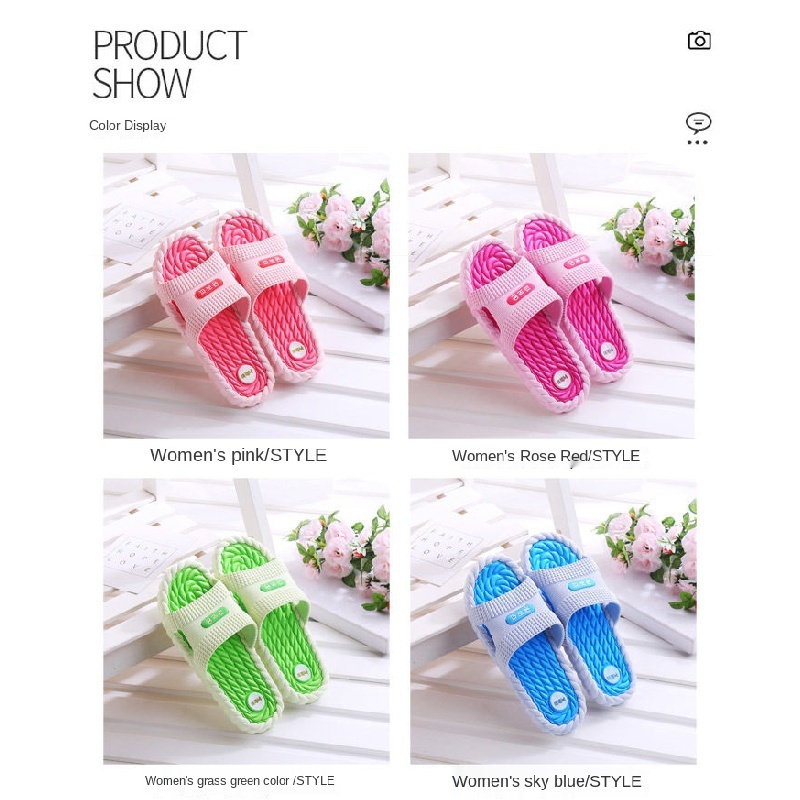 【Deodorant Soft Anti-Slip】Slippers Female Summer Home Massage Bathroom Indoor Couple Slipper Men and Women