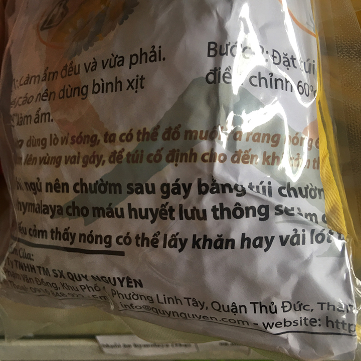 Túi chườm nóng muối Himalaya vùng gáy Quy Nguyên