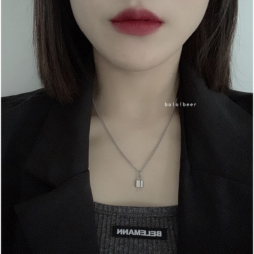 Dây Chuyền Mặt Hình Ổ Khóa Cá Tính Độc Đáo Phong Cách Hip Hop