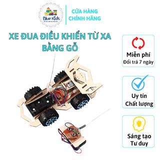 Đồ chơi khoa học STEAM tự làm Ô TÔ dạng xe đua điều khiển từ xa bằng gỗ, kích thích sáng tạo và trí tuệ