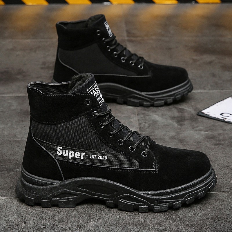 Giày Bốt Martin Cổ Cao Lót Cotton Giữ Ấm Mùa Đông Hàng Mới Dành Cho Nam Giới 2021 | BigBuy360 - bigbuy360.vn