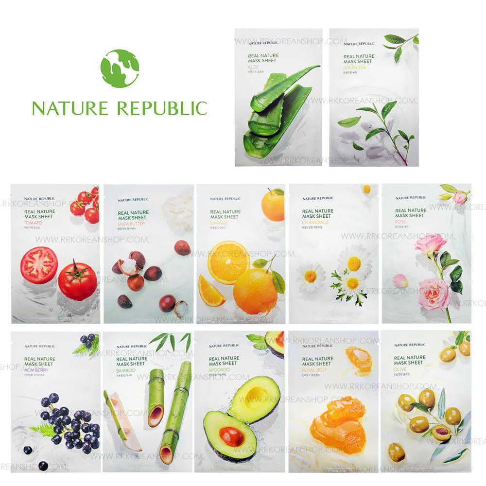 5 miếng mặt nạ giấy vị cà chua Nature Republic Real Nature Sheet Mask