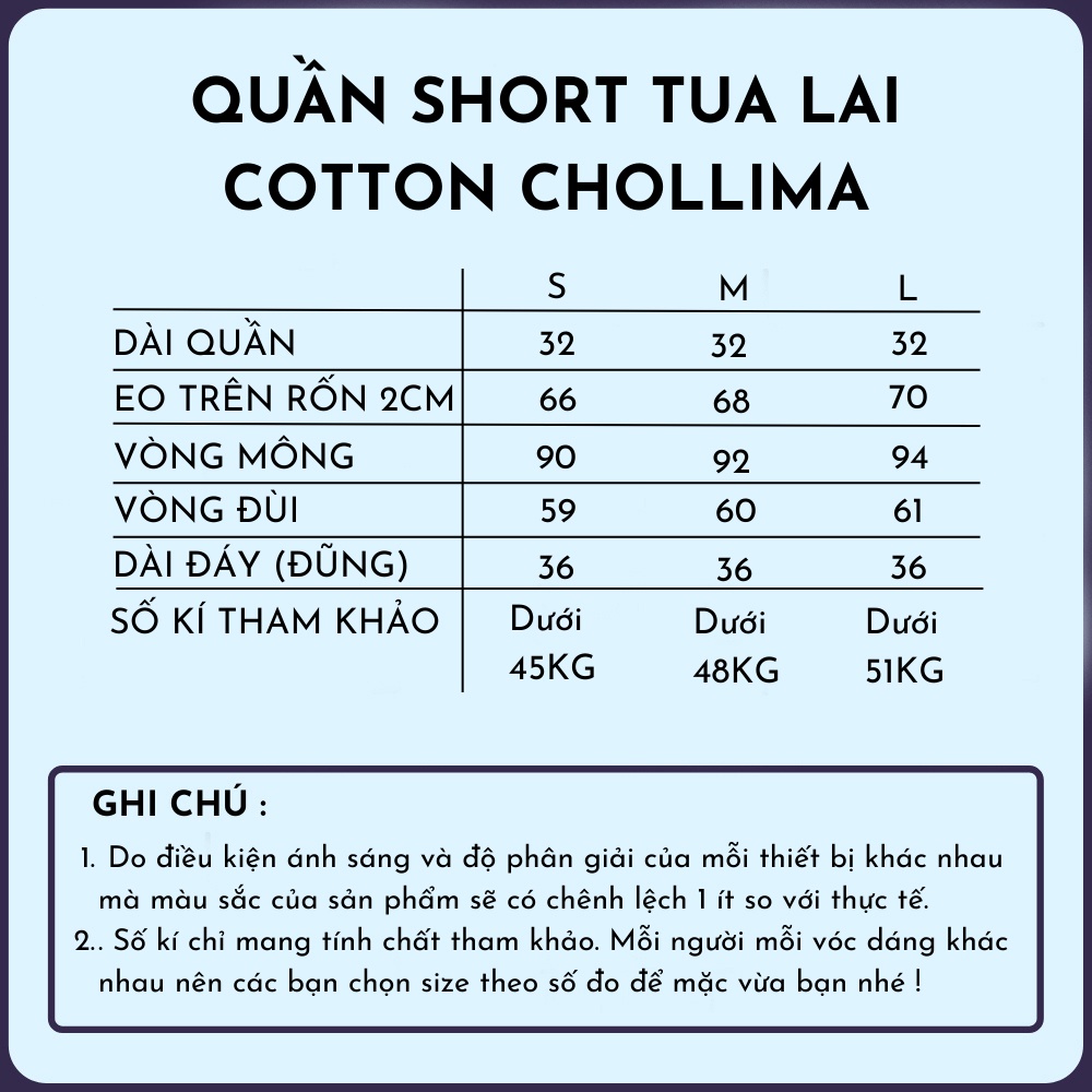 Quần short jeans nữ Chollima tua lai QS002 EXPRESS phong cách hàn quốc
