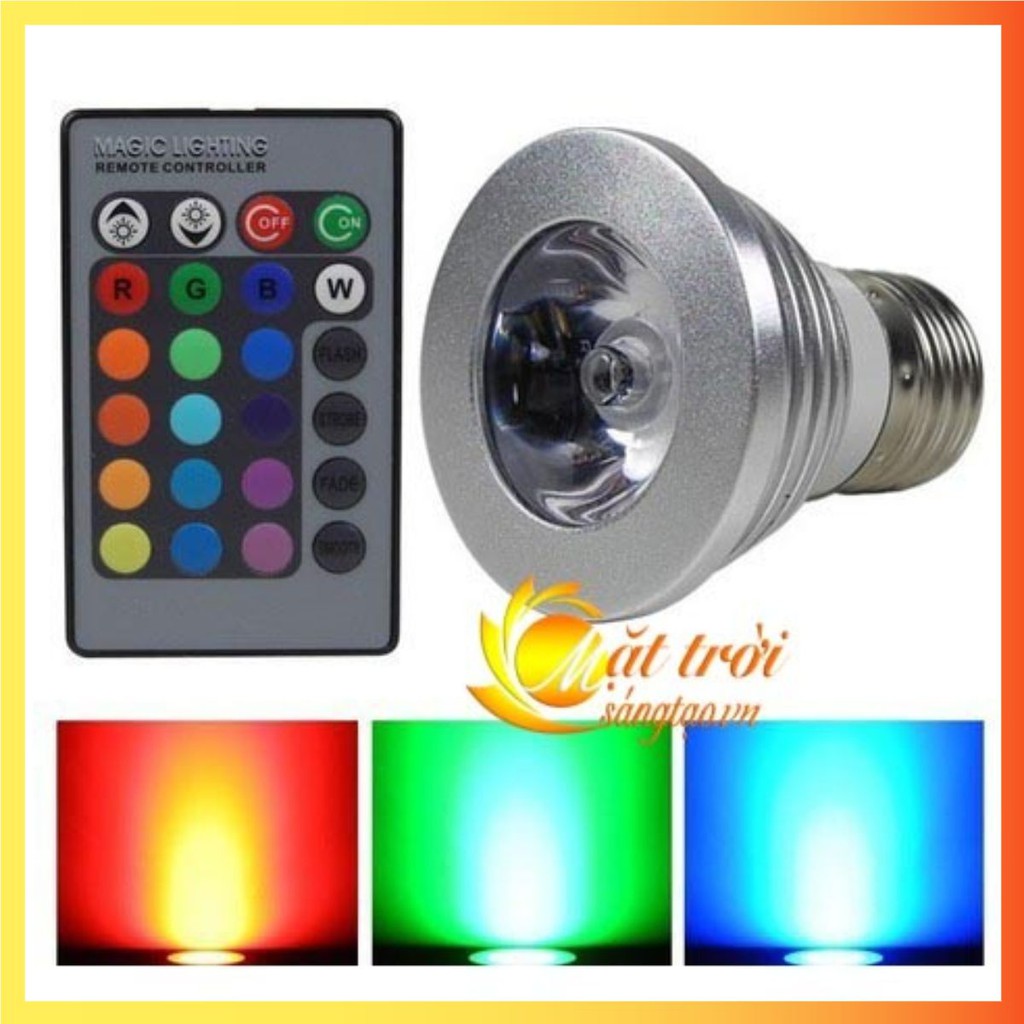 Bóng đèn led đổi màu có điều khiển từ xa RGB 3W V2 (bóng chiếu)
