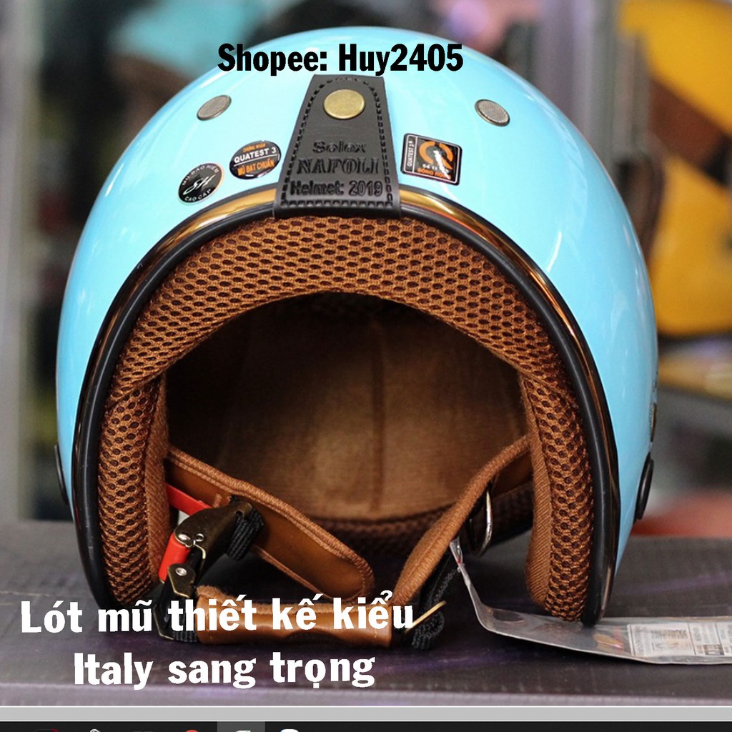 Mũ bảo hiểm 3/4 Napoli SH Ruby chính hãng nhiều màu lựa chọn