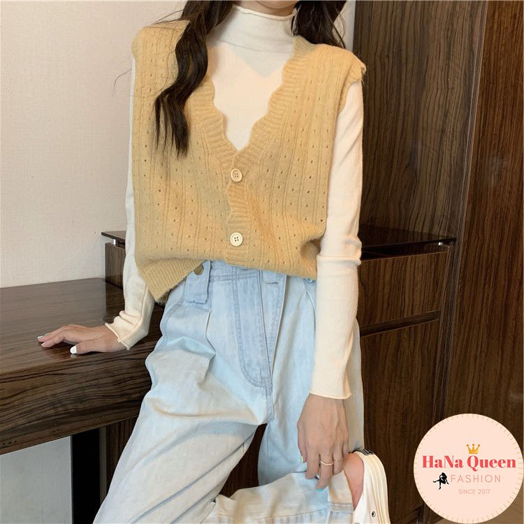 Áo len gile nữ cực xinh, áo len nữ gile phong cách ulzzang Hàn Quốc thời trang cho nữ | BigBuy360 - bigbuy360.vn