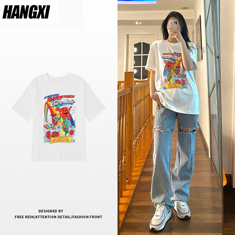 NRVP Áo Thun Tay Ngắn Cổ Tròn Thời Trang Mùa Hè Phong Cách Hàn Quốc 2022 Cho Nam Và Nữ