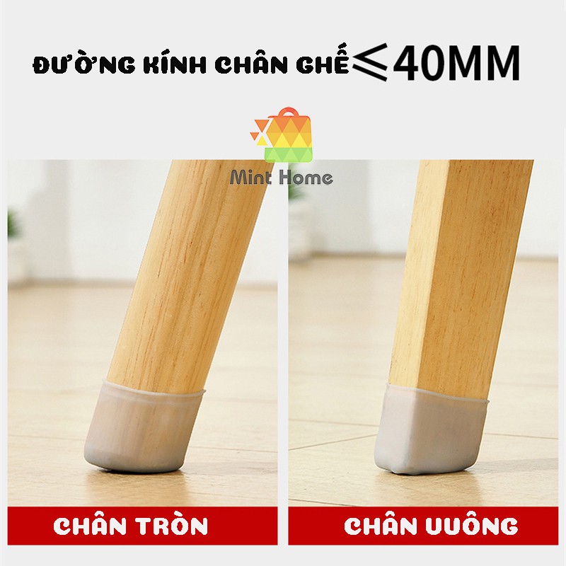 4 Miếng lót sàn nhà bọc chân ghế, bọc chân bàn silicon, cao su