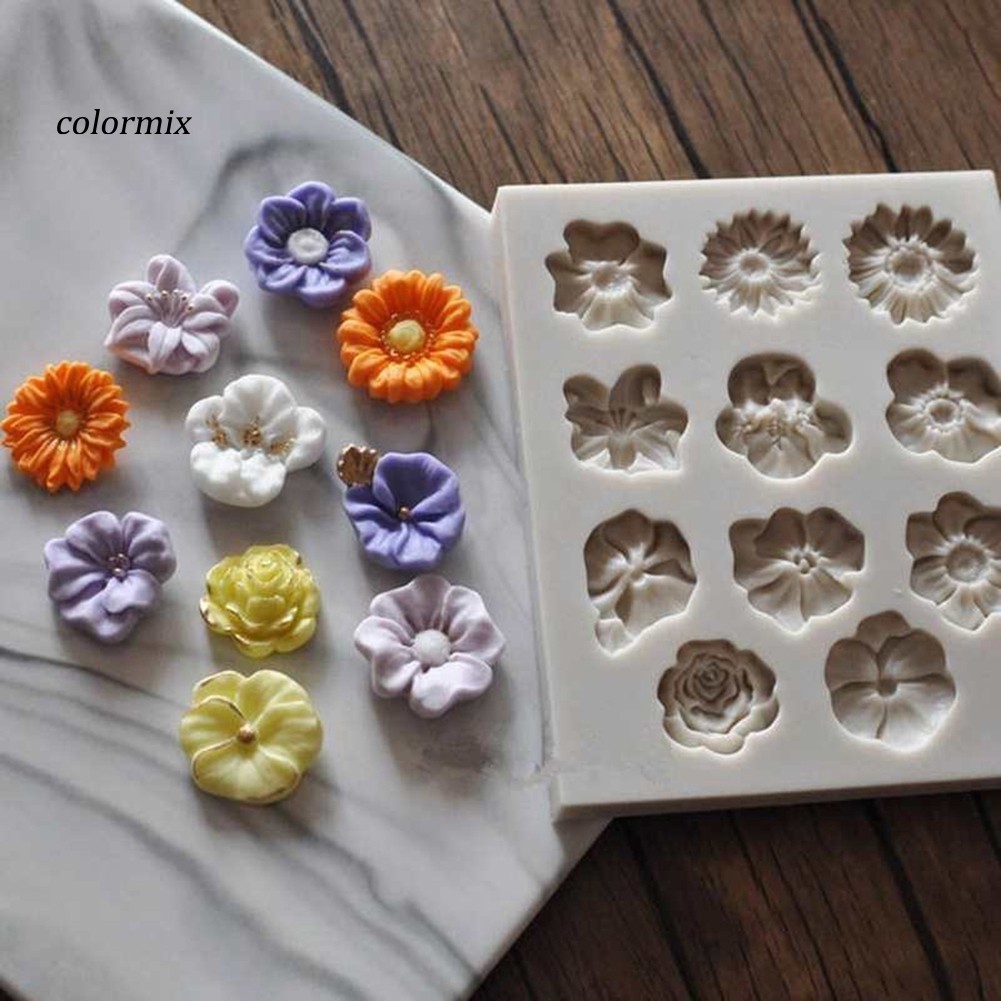 CLMX♥11 Cavity Silicone Rose Flower Cake Mold Chocolate Pastry Baking Tray DIY Tool