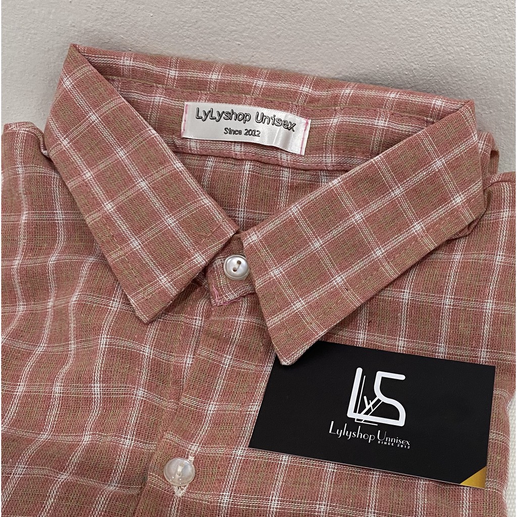 Áo sơ mi nữ LylyshopUnisex - M02, kiểu áo sơ mi oversize form rộng tay phồng kẻ sọc caro cho nữ mặc đi học, đi chơi | BigBuy360 - bigbuy360.vn