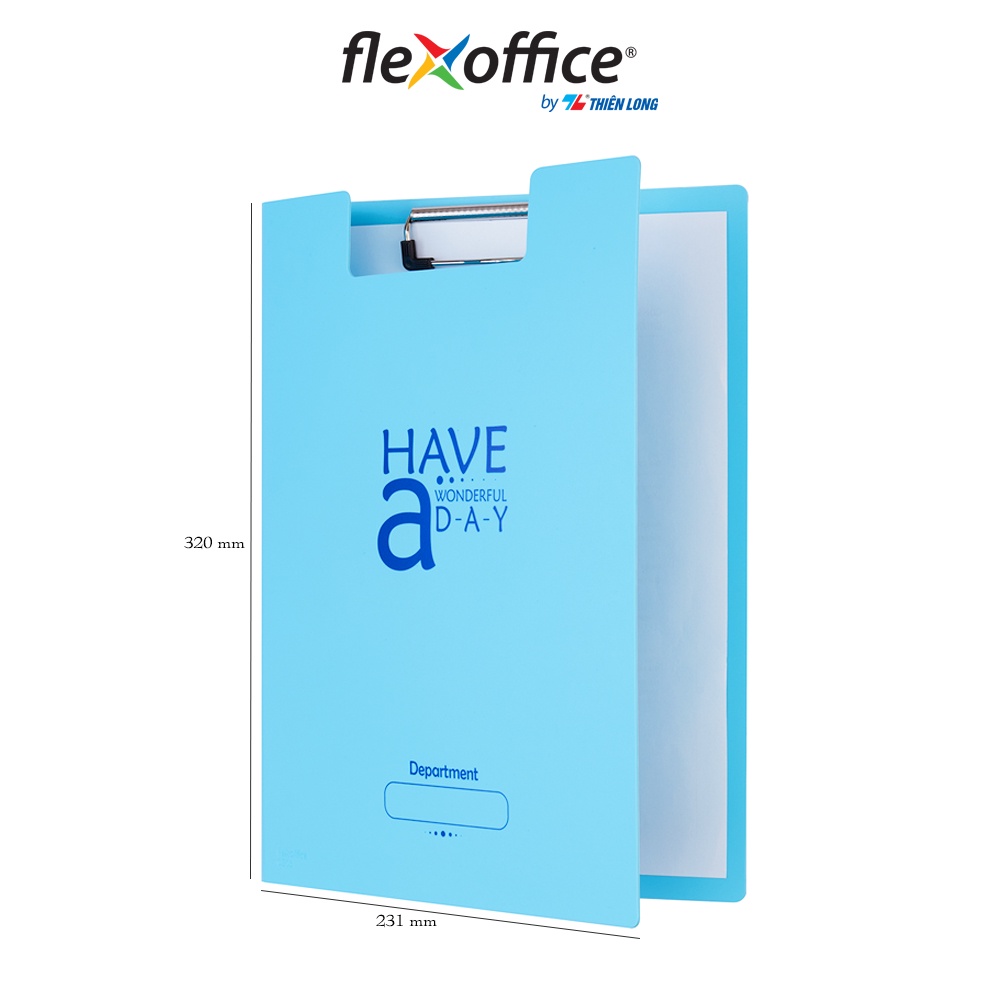 Bìa trình ký kép màu Pastel nhựa PP Thiên Long Flexoffice FO-CB03- Kẹp được 100 tờ A4- Lưu trữ toàn diện