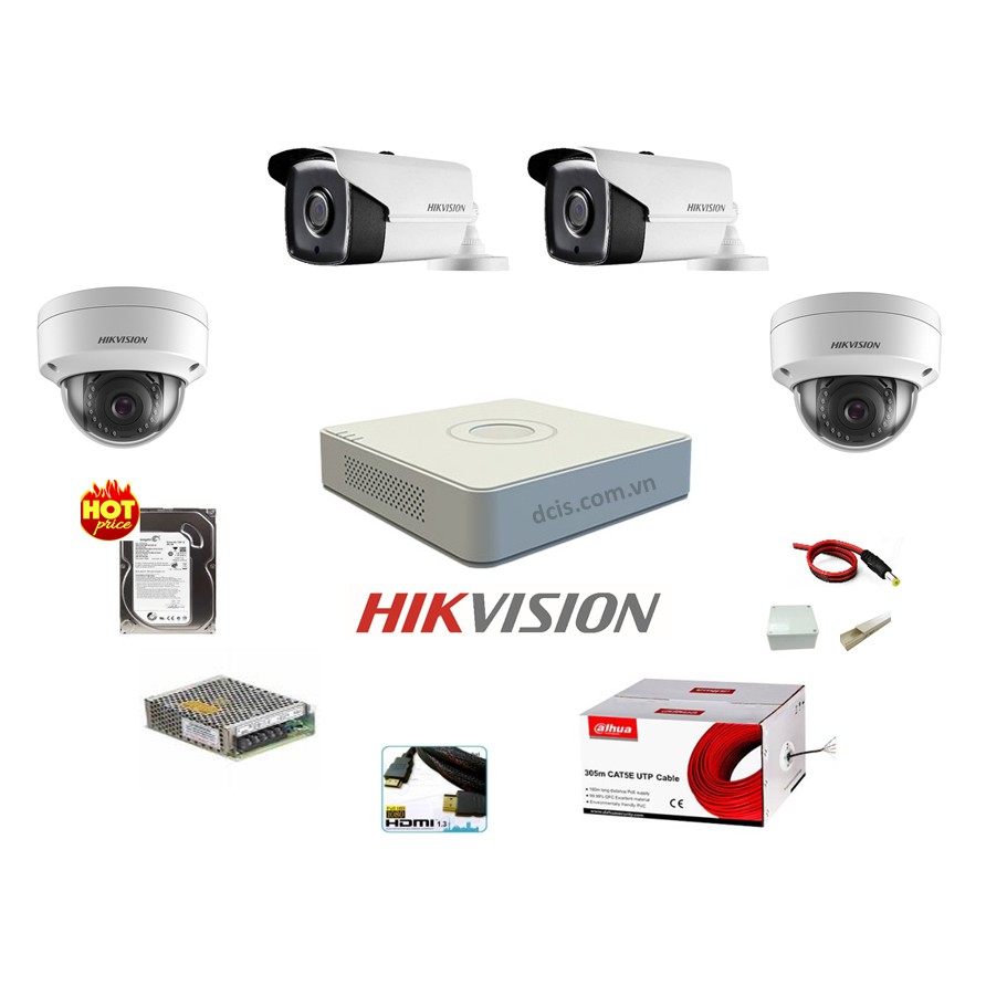 Mắt Camera trong nhà Hikvision DS-2CE56D0T-IR 2MP (sắt)