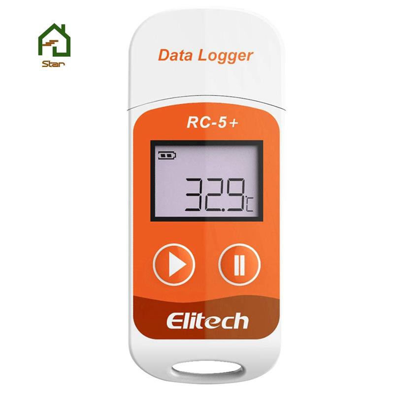 Elitech RC-5+ PDF USB Temperature Data Logger Reusable Recorder 32000 Points for Refrigeration, Cold Chain Transport