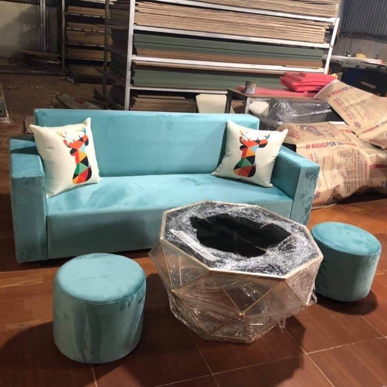 Bộ sofa giá rẻ - full bộ gồm ghế sofa + bàn + đôn + tựa lưng