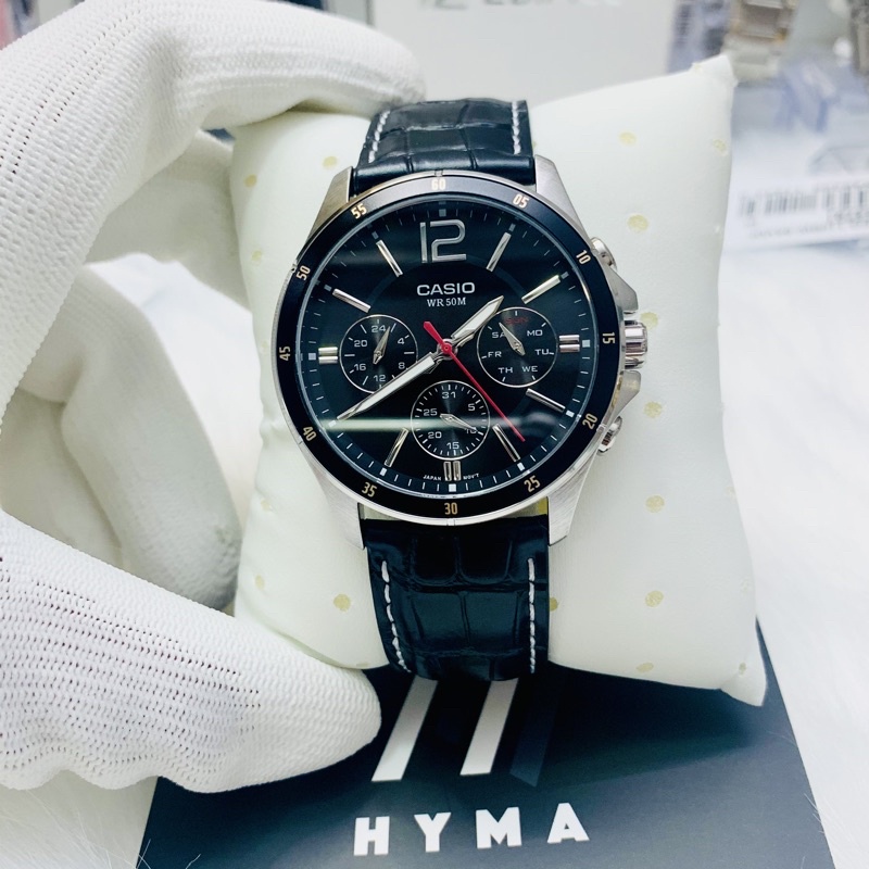 Đồng hồ Nam dây da chính hãng Casio MTP 1374L-1AV Bảo hành 1 năm- Pin trọn đời Hyma watch