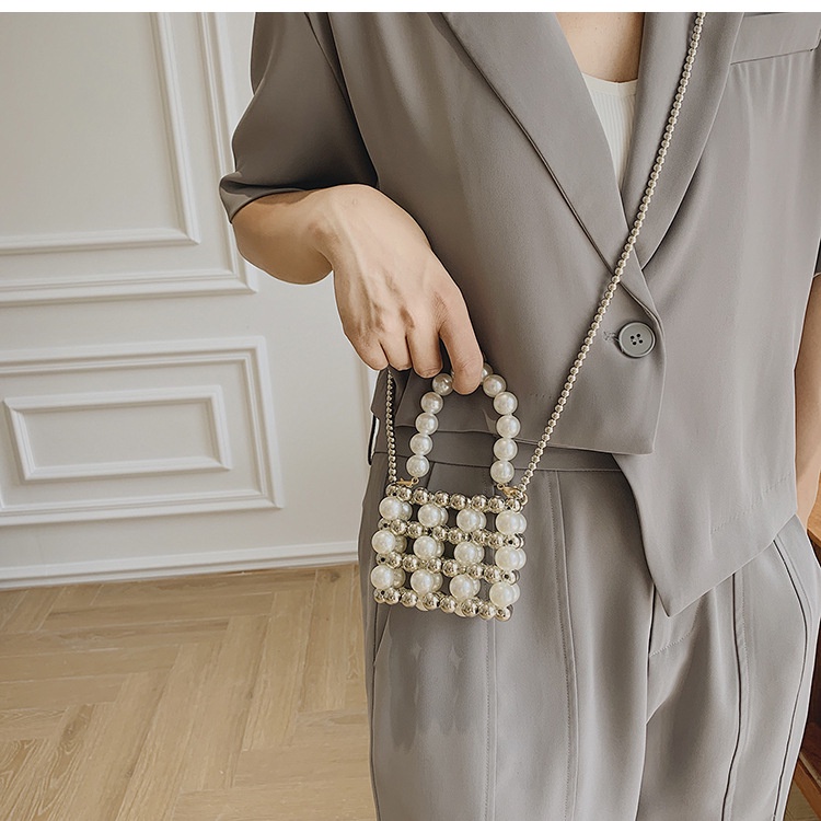 Túi đeo chéo Mini đính hạt thời trang Hàn Quốc 2022