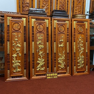 Tranh tứ quý gỗ hương