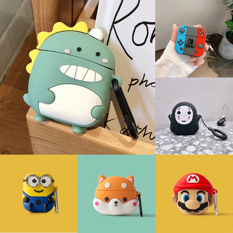 Vỏ bọc bảo vệ hộp sạc tai nghe Redmi Buds 3 pro/3 pro bằng silicone hình chú chó Shiba 3d dễ thương