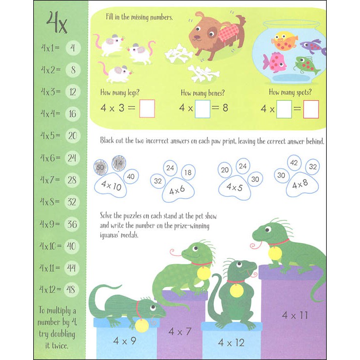 Sách Usborne luyện bảng cửu chương cho bé 6-8 tuổi Usborne Times Table Activity book