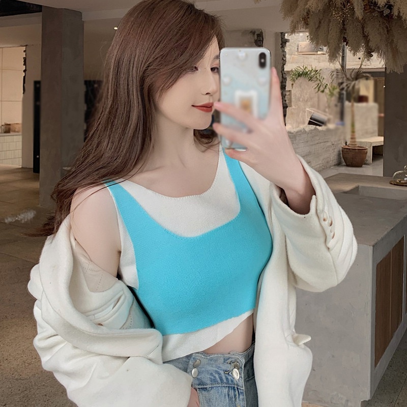 Áo dệt kim hai dây thời trang dành cho nữ