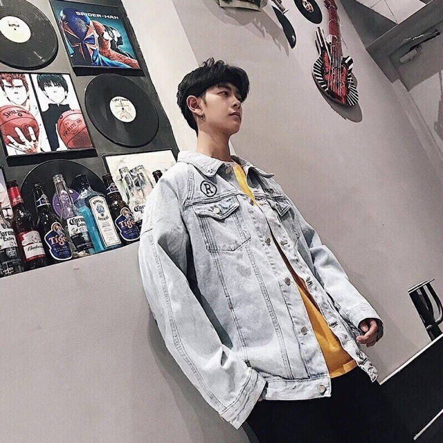 Áo khoác jean nam thêu chữ cao cấp. Giá sỉ siêu rẻ