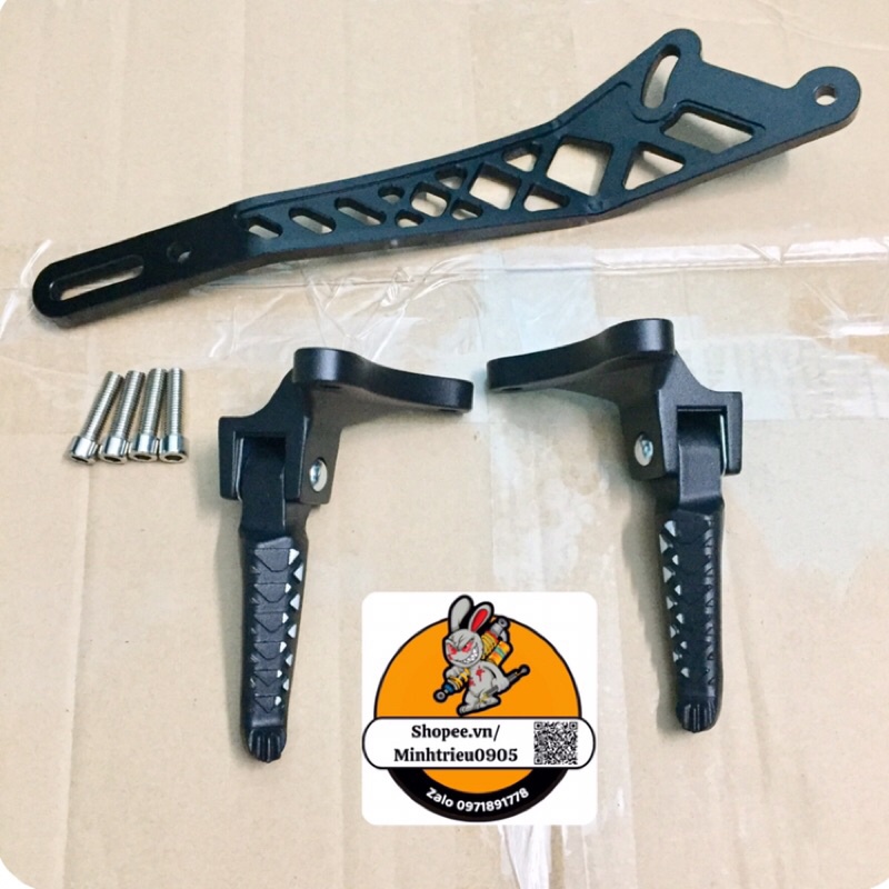 Gác chân Exciter 150 - 155 kiểu Malaysia ( Tặng 4  lông đền đỏ )