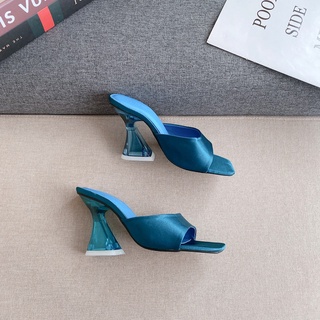 Guốc quai lụa nữ - cao gót nữ cao 7P