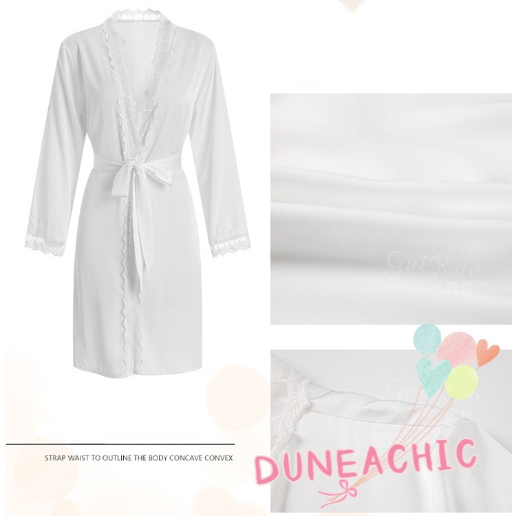 DUNEA Đầm Ngủ Phối Ren Hoa Thiết Kế Quyến Rũ Cho Phái Nữ