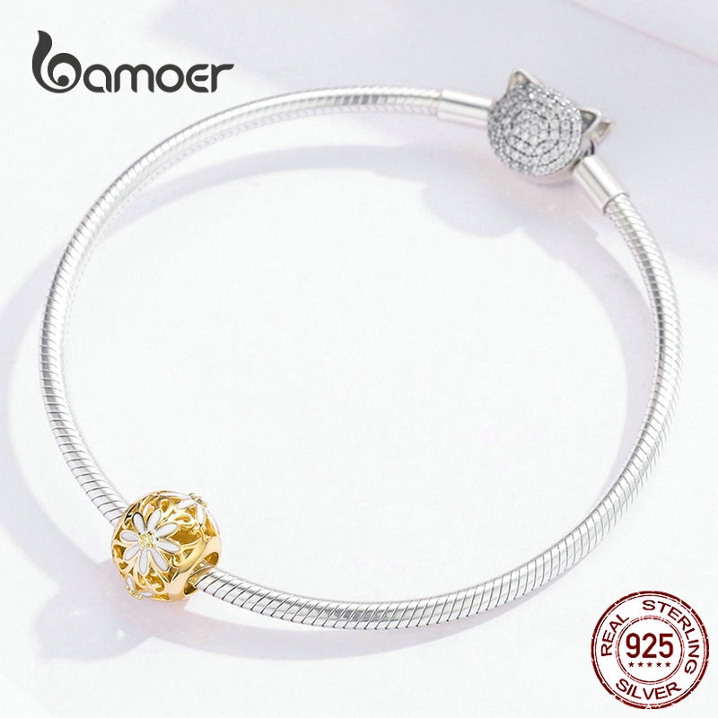 Bamoer Hạt Tròn BạC 925 Tráng Men Sang Trọng Làm Trang Sức Nữ