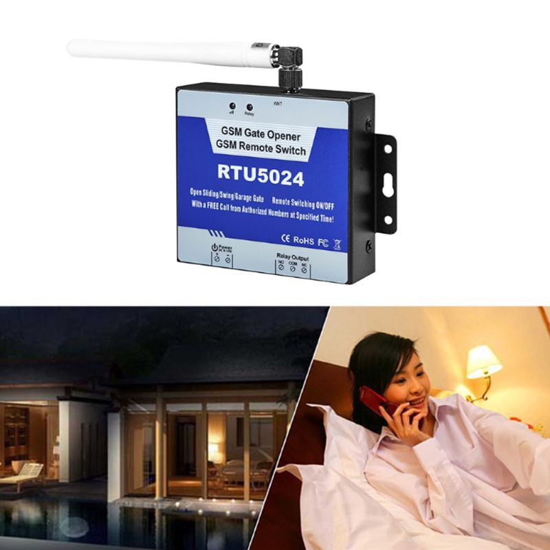 Công Tắc Điều Khiển Từ Xa SMS 2G GSM Gate Open RTU5024 Cho Điện Thoại Di Động