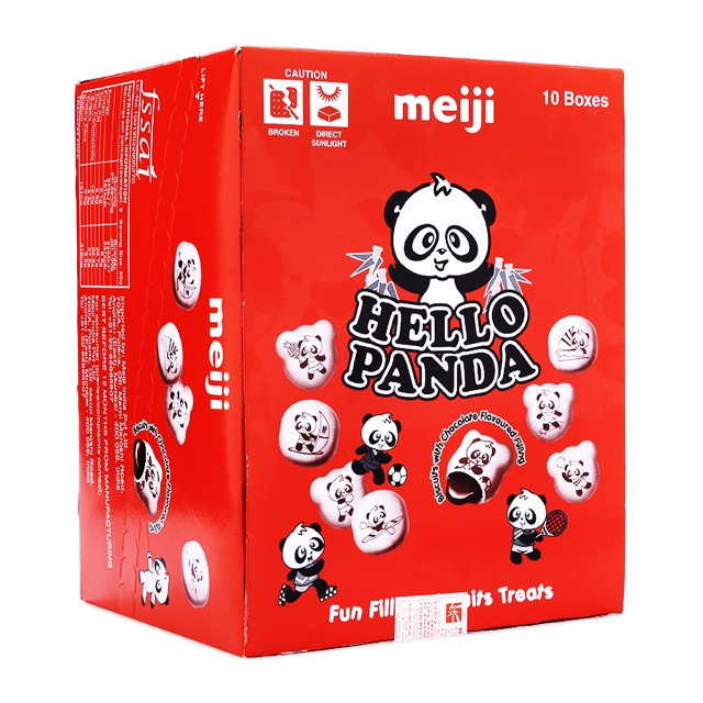 Lốc 10 hộp  bánh gấu kem socola Hello Panda Meiji 50gr