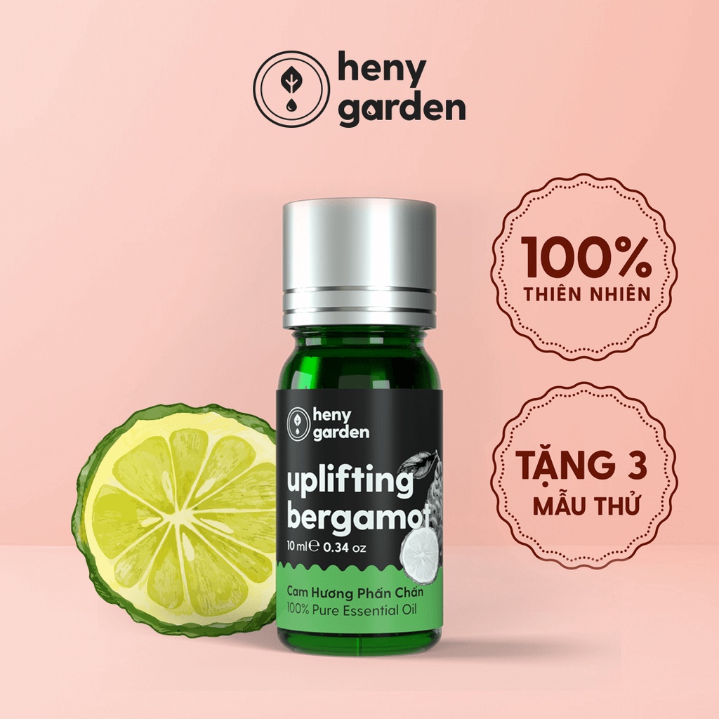 Tinh Dầu Cam Bergamot Organic Nguyên Chất Đậm Đặc Xông Thơm Phòng, Làm Nến Thơm, Giúp Dễ Ngủ Heny Garden 10mL