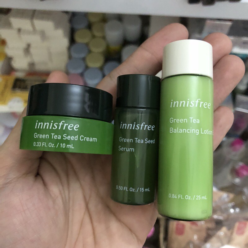 THANH LÝ 3 MÓN KIT INNISFREE TRÀ XANH