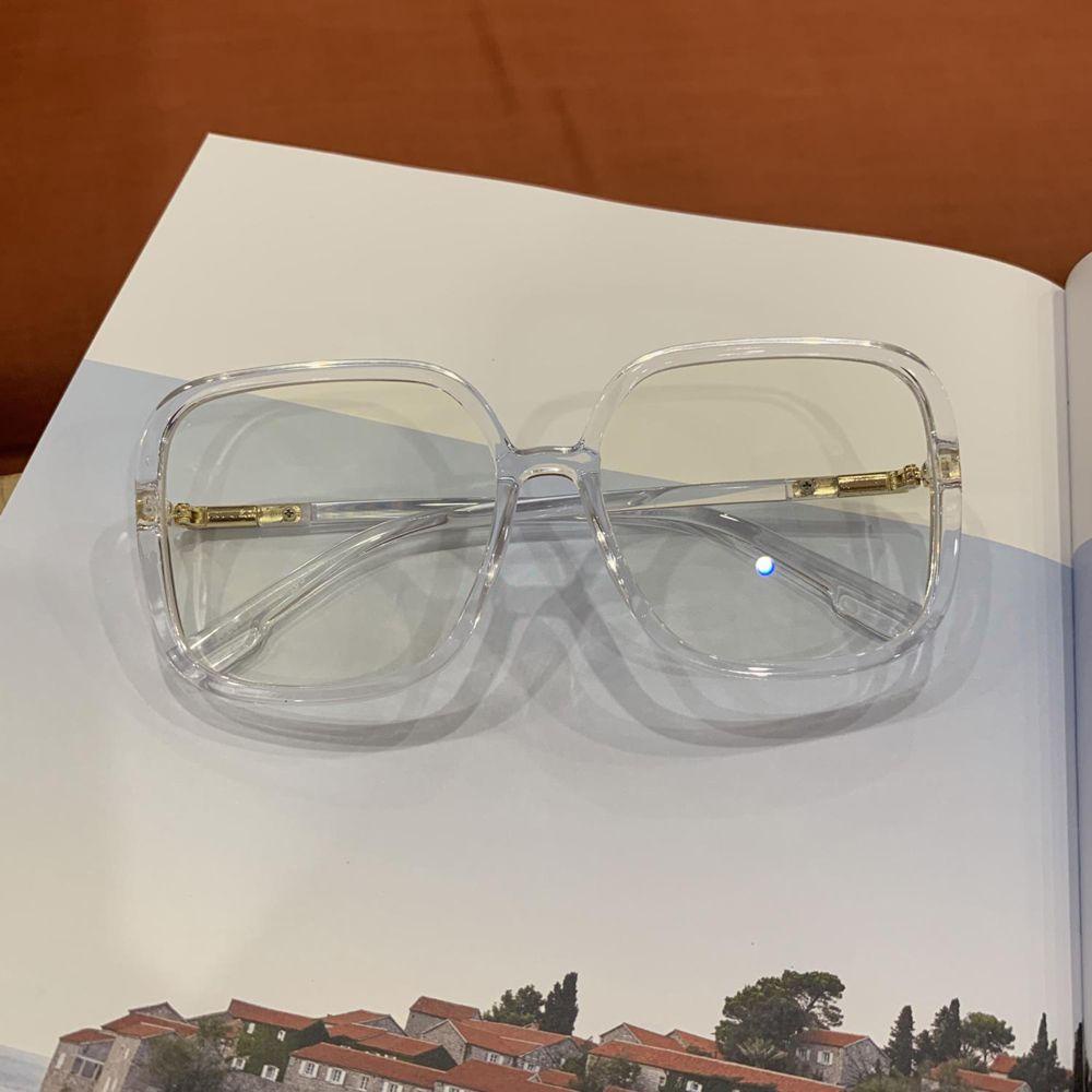Mắt Kính Viền Phẳng Cỡ Lớn Trong Suốt Đơn Giản VANES1 Dành Cho Nam Nữ