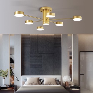 Đèn LED Bắc Âu Đơn Giản Không Khí Đèn Chùm Hậu Hiện Đại Sáng Tạo Phòng Khách Phòng Ngủ Ăn Đèn Chùm 6 Đầu Ba Màu Đèn Trần