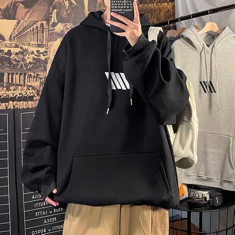 Áo hoodie dáng rộng in họa tiết thời trang phong cách Hàn Quốc cho nam và nữ size M-5XL