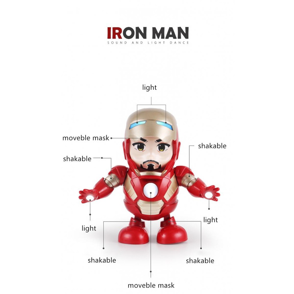 Mô Hình Nhân Vật Iron Man Nhảy Múa + Đèn Led