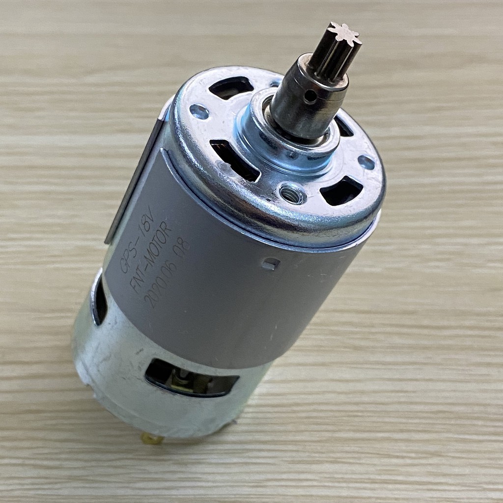 Motor 775 nhông dài 7 răng dùng cho máy vặn bulong pin - Có 18V và 21V