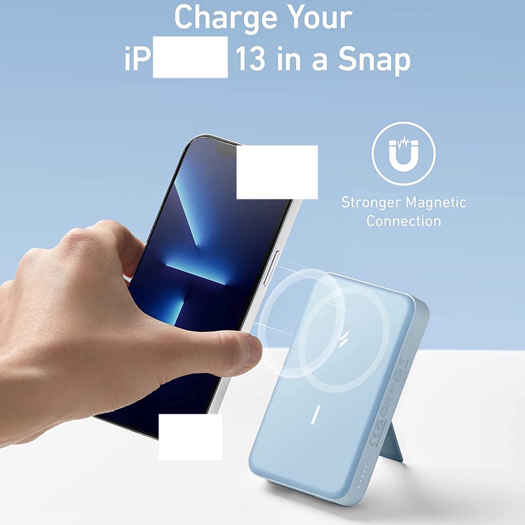 Pin sạc dự phòng hít từ tính cho lP 12 Series, 13 Series ANKER 633 Magnetic  10000mAh PD 20W & QC 3.0 18W - A1641