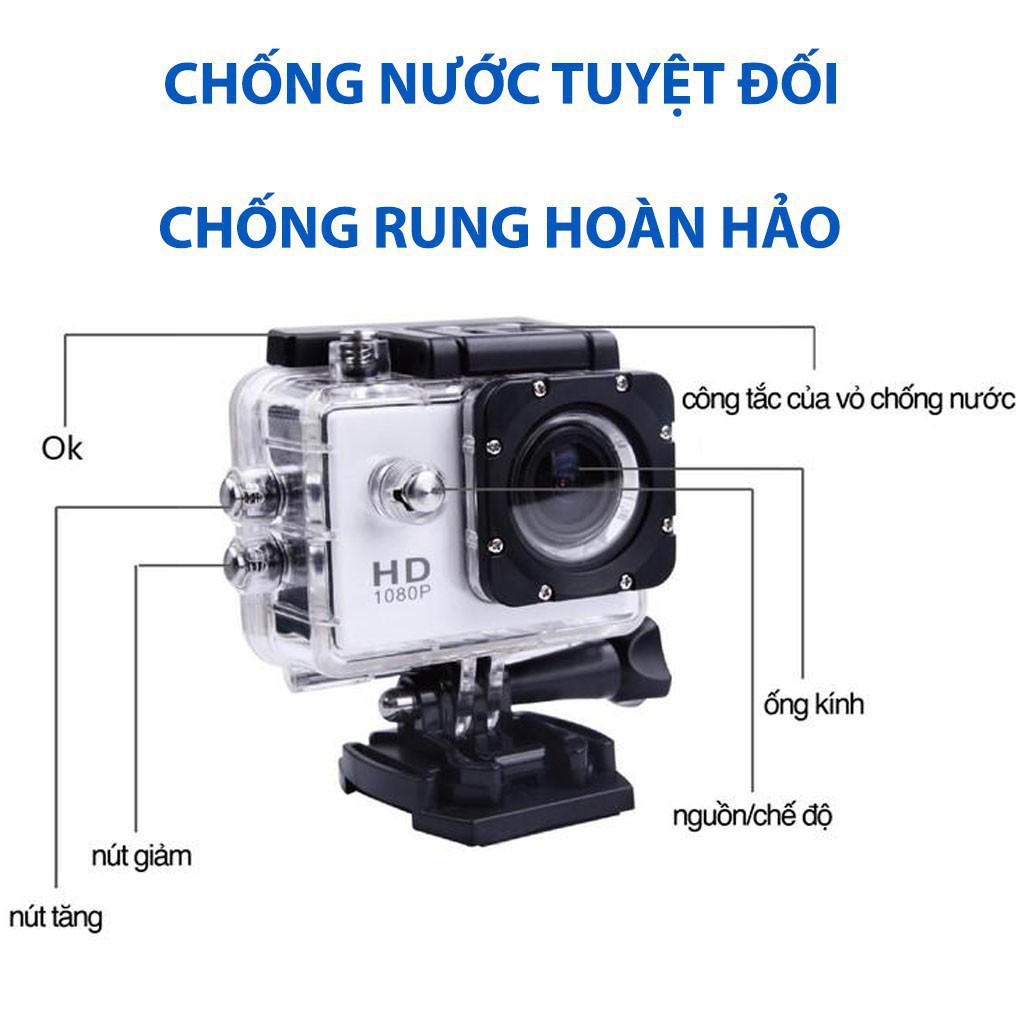 Camera hành trình 2.0 Sport Cam A9 CHỐNG NƯỚC, CHỐNG RUNG Cho Ô tô, Xe máy, xe đạp- BMCAR