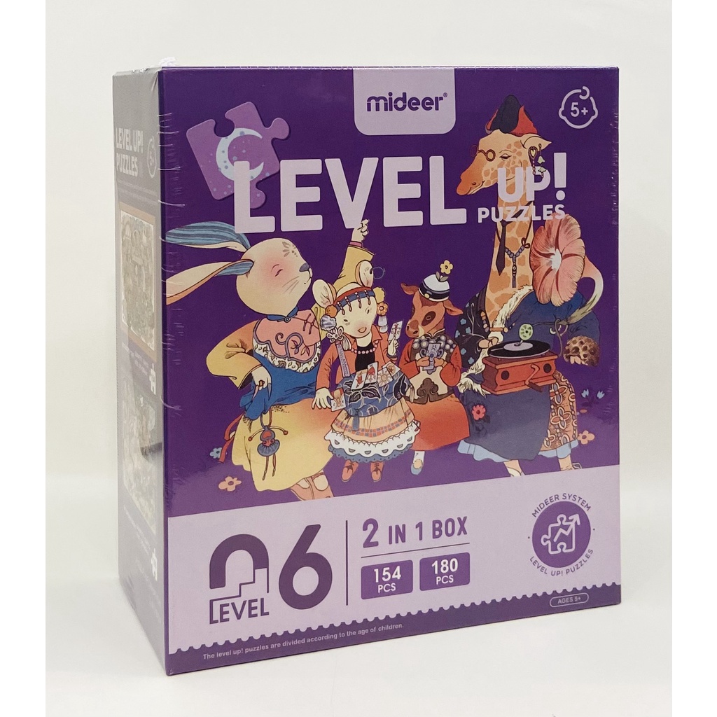 Bộ Ghép Hình Puzzle Level Up Mideer 8 Cấp Độ, Nhiều Mẫu Tranh Cho Bé