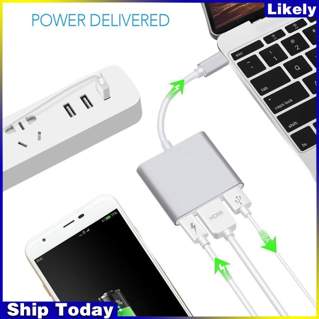 Bộ Chuyển Đổi USB Type C HDMI 4K Sang USB 3.0 Và 3.1 Cho Retina MacBook