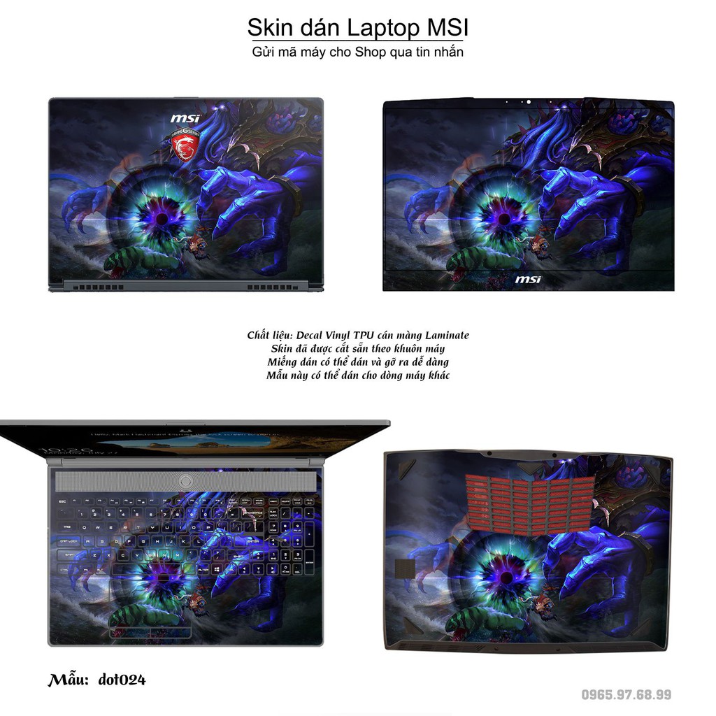 Skin dán Laptop MSI in hình Dota 2 _nhiều mẫu 4 (inbox mã máy cho Shop)