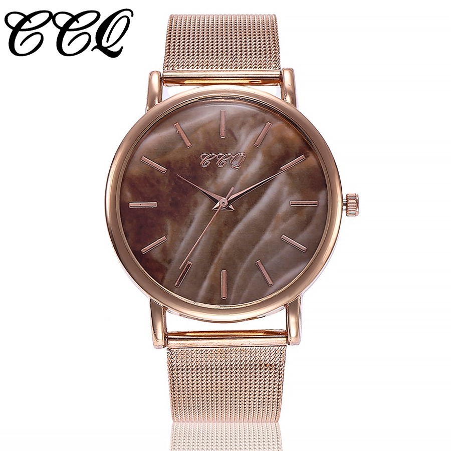 Đồng hồ nữ dây bạc mặt đá cẩm thạch phong cách thời trang