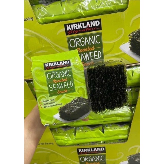 (Date 10/22) RONG BIỂN KIRKLAND ORGANIC SEAWEED MỸ 10 gói