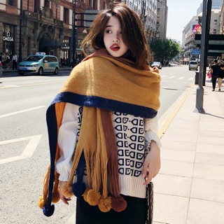 Khăn choàng cổ mùa đông cục bông