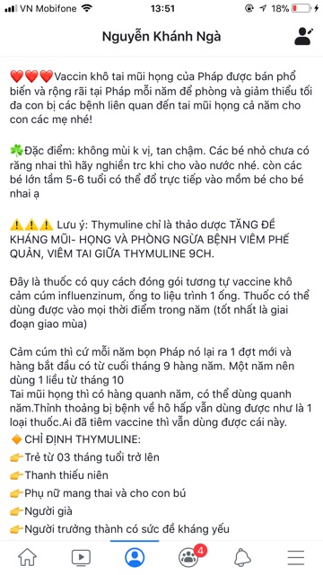 Vaccin khô phòng tai mũi họng (vắc xin khô tai mũi họng) hàng chính hãng