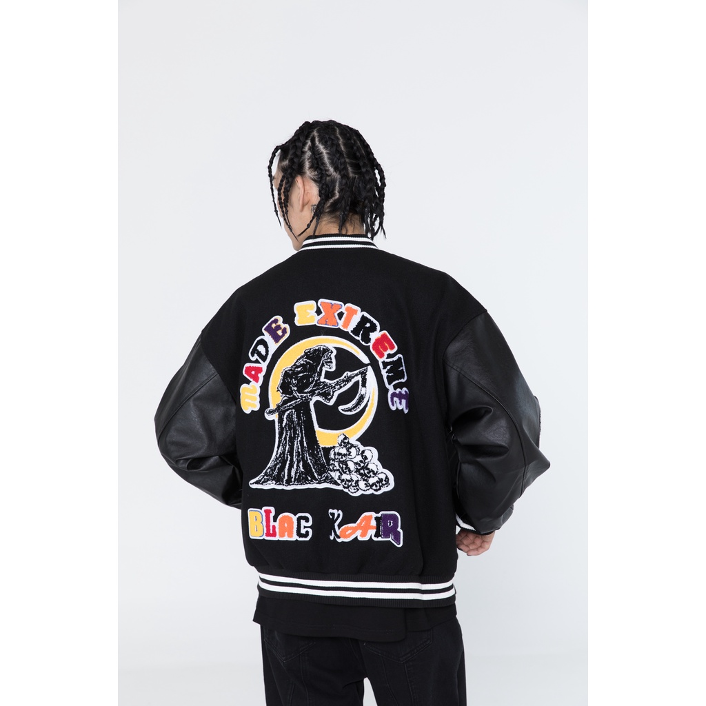 Áo khoác Bomber Made Extreme x Blackair Gothic Embroidered Varsity