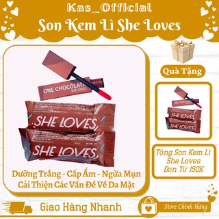 Son Kem Lì Chocolate SHE LOVE Mềm Mịn Như Nhung - Mịn Môi - Lên Màu Cực Chuẩn - kháng nước, Nhiều Dưỡng Siêu Dẽ Thương